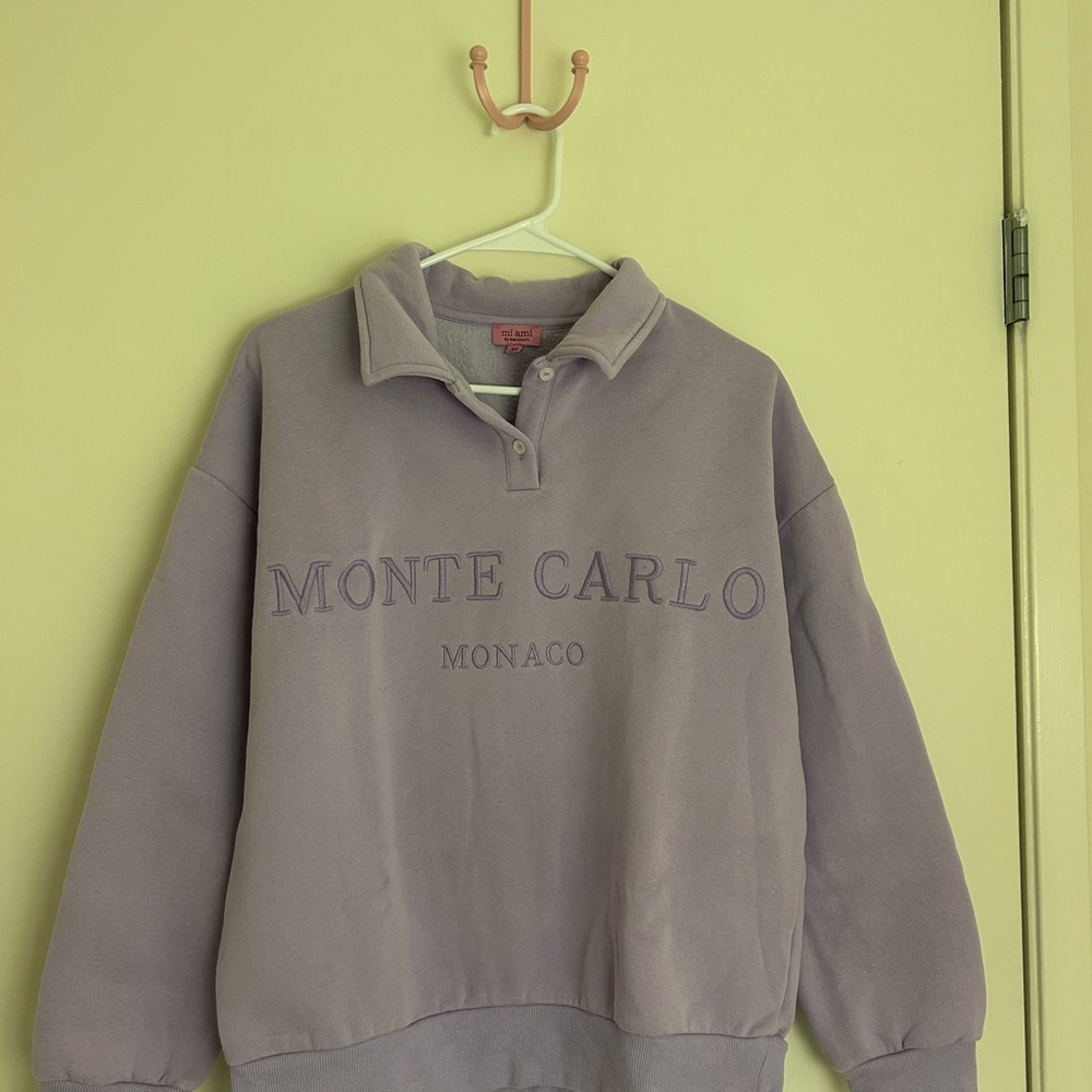 Francesca's Collections Purple Cowl Neck Sweater